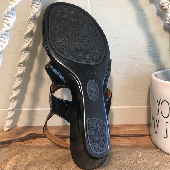 Sofft Lia Patent Leather Wedge Slingback Sandal - Picture 6 of 10